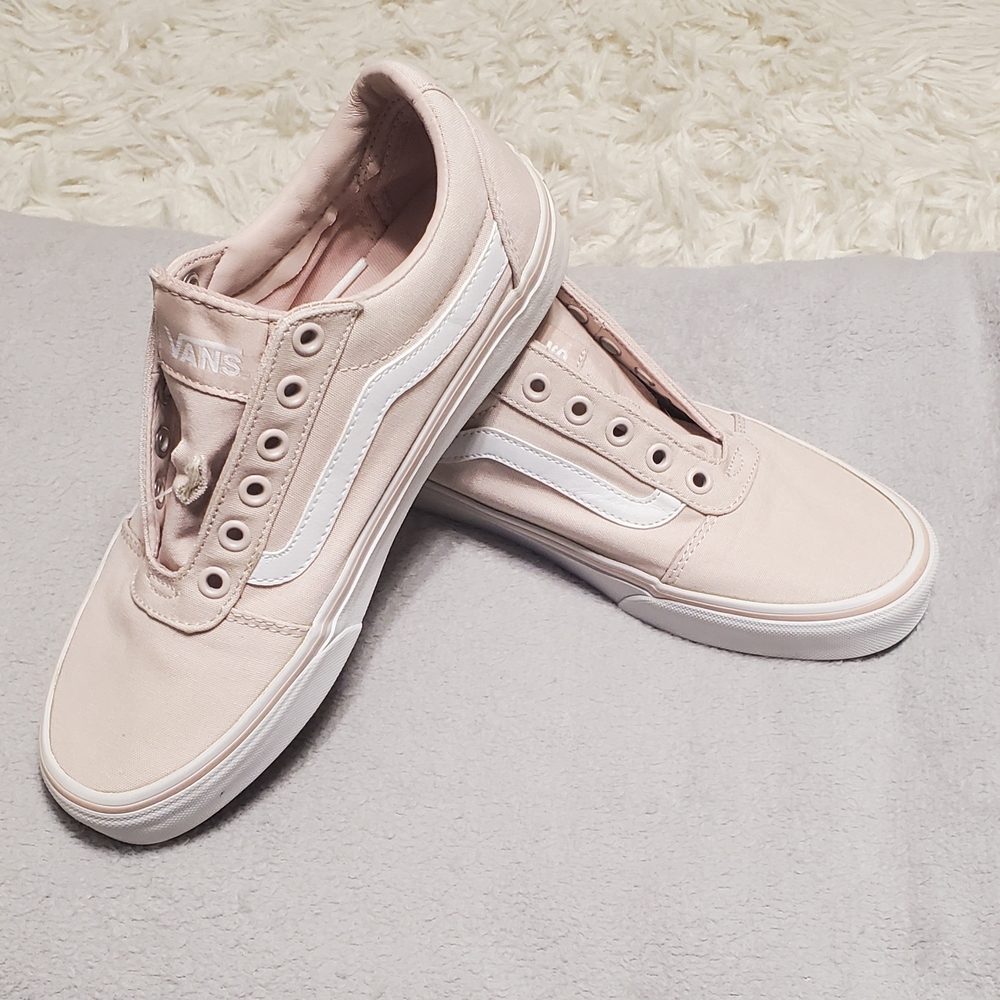 Vans Women's Powder Pale Pink Sneakers Women's Size 8.5 Low Ankle Tennis Shoes